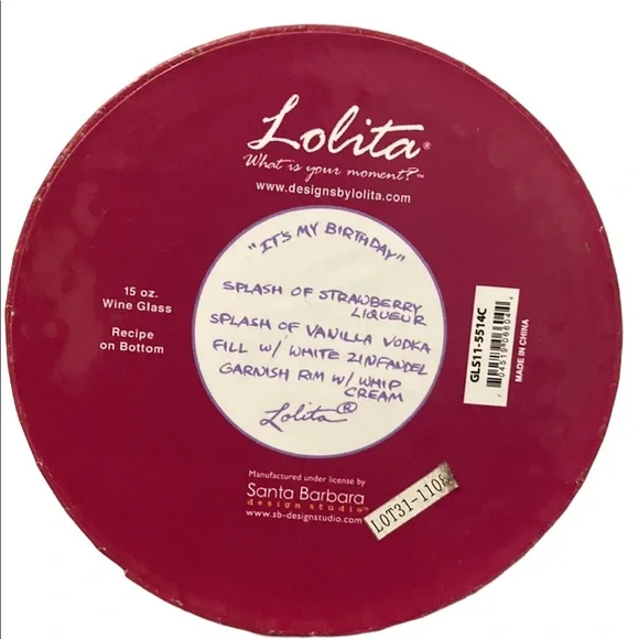 LOLITA hand painted wine glass “It’s My Birthday” - Picture 6 of 6